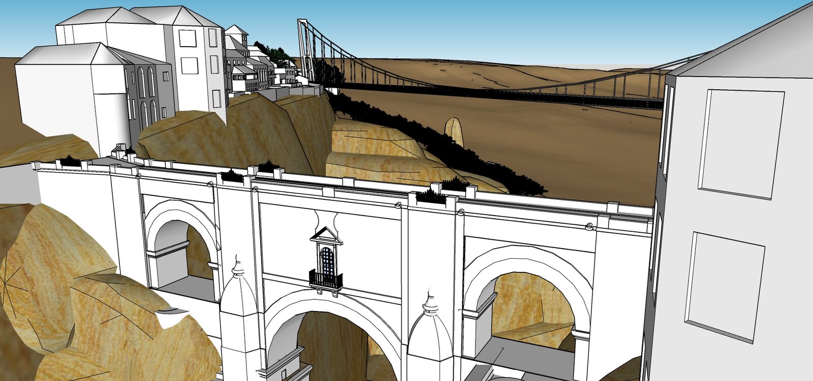 Recreación del Puente siglo XXI sobre el Tajo